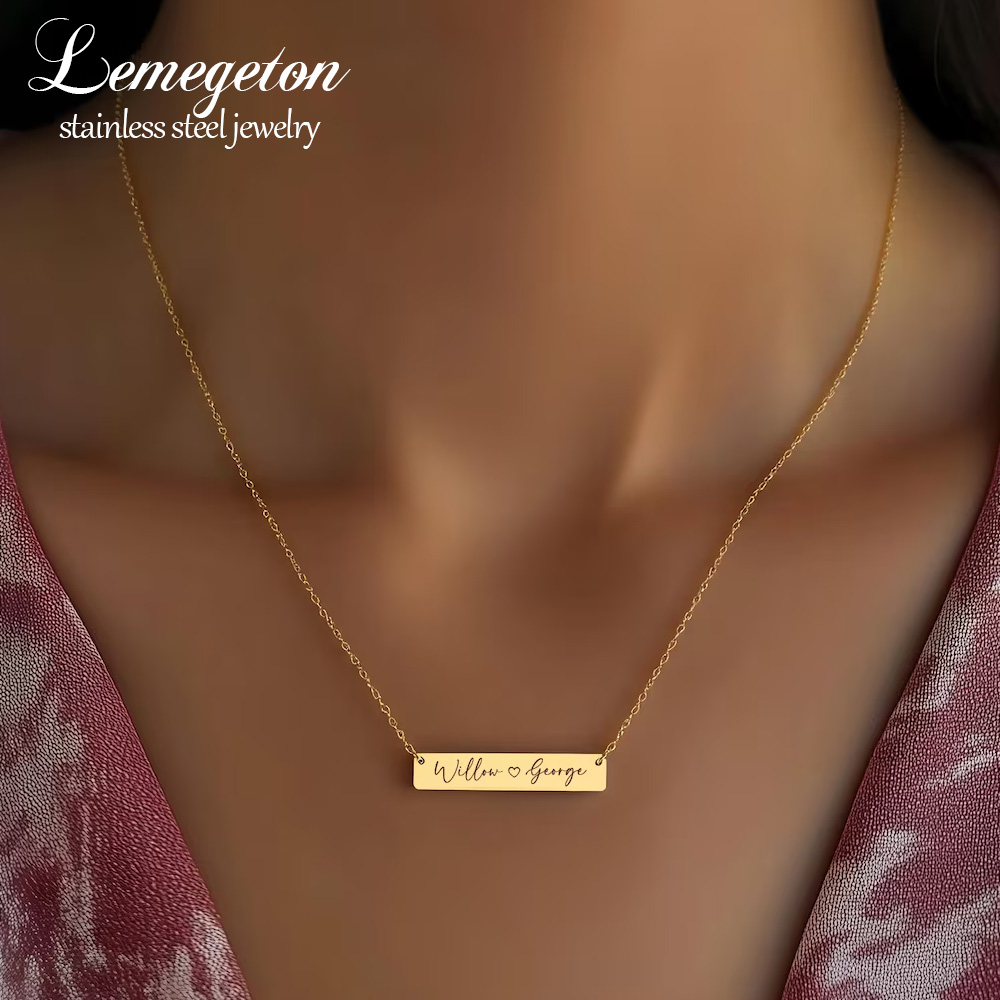 Personalized Minimalist Bar Na - Handwriting Necklace Bar review and price