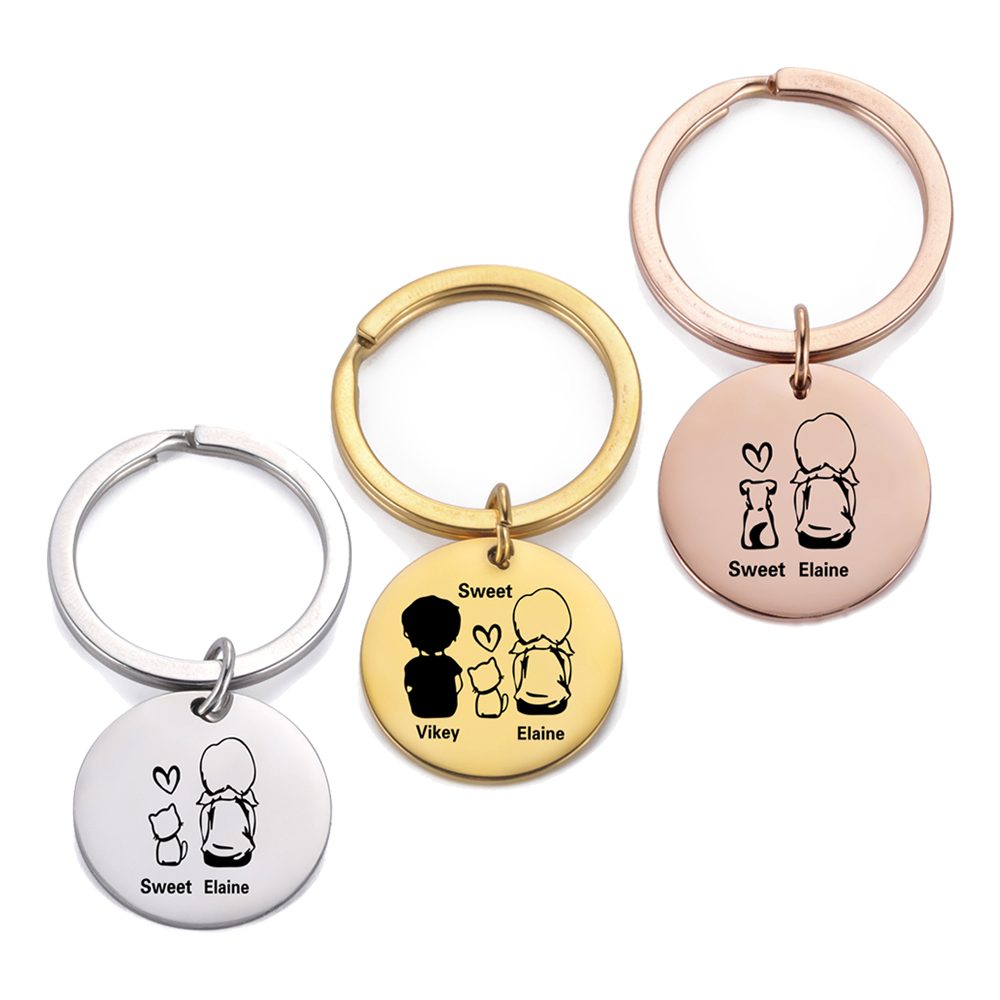 Family Personalized Keychain C - Initial Ring Custom review and price