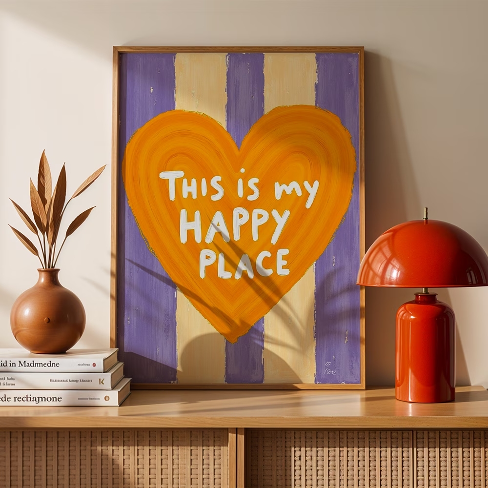 Modern,Retro This Is My Happy  - Custom Map Poster review and price
